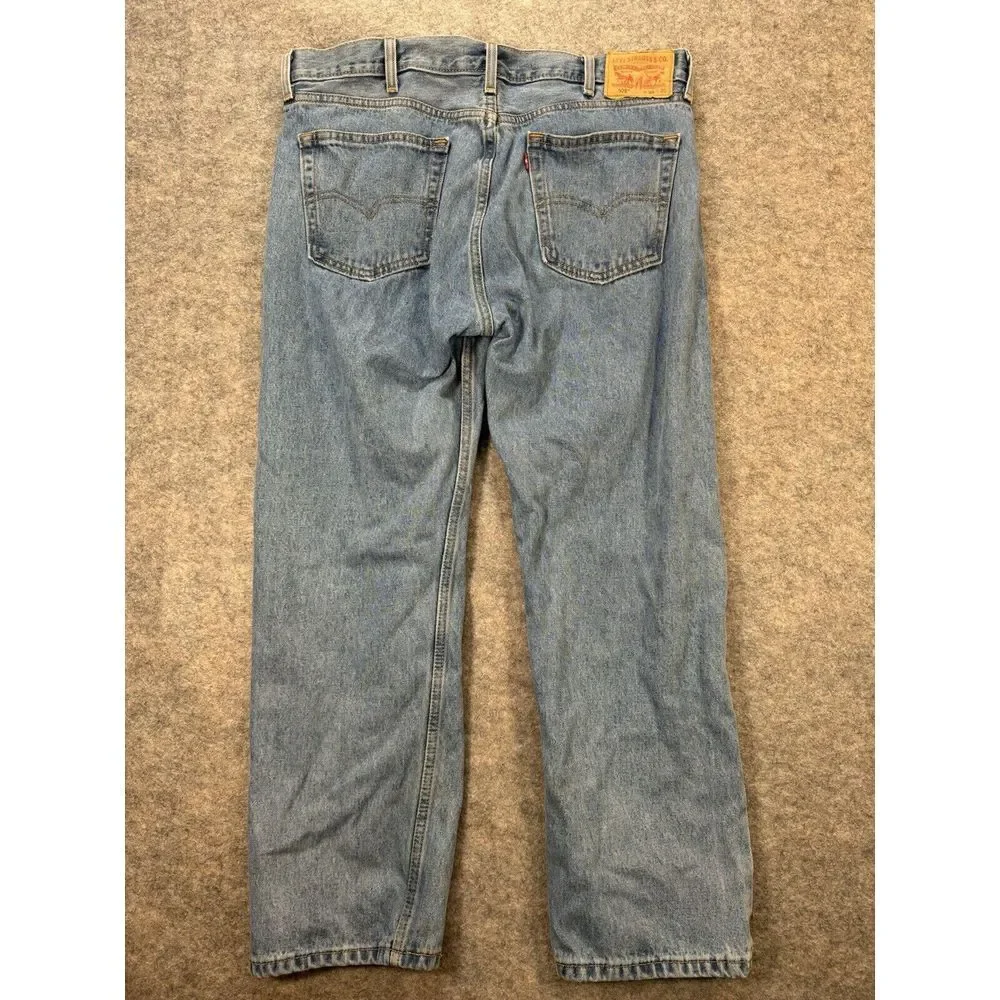 Levi 505 Jeans Men 38X30 Blue Denim 5-Pocket Easy‎ Care Casual Work Wear